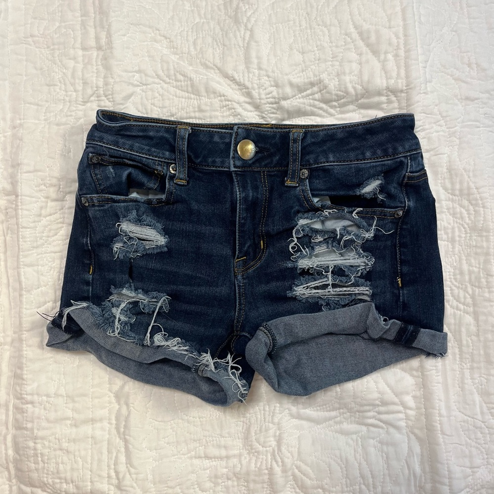 America Eagle Distressed Denim Shorts